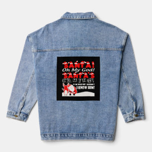 Kerstmis - Santa Oh mijn God Kerstman komt, weet i Denim Jacket