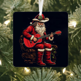 Kerstmis Santa Paling gitaar vakantie Metalen Ornament