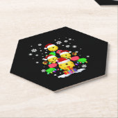 Kerstmis: Santa Pickleball Lights Kartonnen Onderzetters (Schuin)