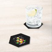 Kerstmis: Santa Pickleball Lights Kartonnen Onderzetters (Insitu)