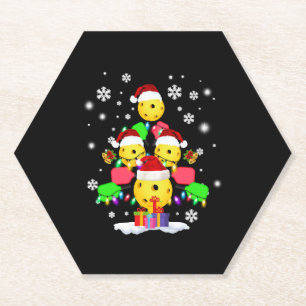 Kerstmis: Santa Pickleball Lights Kartonnen Onderzetters
