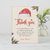 Kerstmis Santa Red Pet Verjaardag Dank u kaart (Staand voorkant)