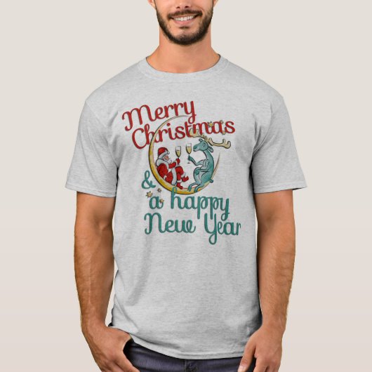 Kerstmis - SANTA & REINDEER - Kerstmis - Nieuwjaar T-shirt (Voorkant)