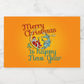 Kerstmis - SANTA & REINDEER - Kerstmis - Nieuwjaar Voedselcontainer Etiket (Enkel label)