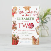 Kerstmis Santa Reindeer wat een leuke 2e Verjaarda Kaart (Staand voorkant)