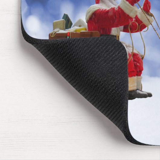 Kerstmis Santa Rendier Sledging Sneeuw Muismat (Hoek)