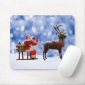 Kerstmis Santa Rendier Sledging Sneeuw Muismat (Met muis)