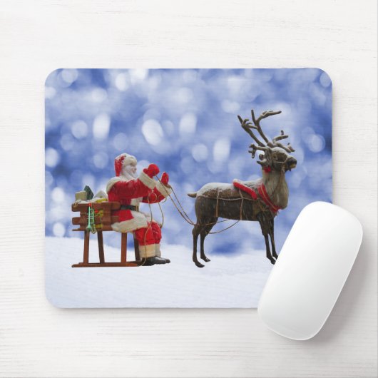 Kerstmis Santa Rendier Sledging Sneeuw Muismat (Met muis)