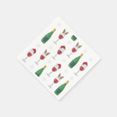 Kerstmis Santa rendier wijn sneeuwvlok vakantie Servet (Hoek)