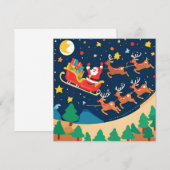 Kerstmis Santa rendieren komen naar de stad (Voorkant / Achterkant)