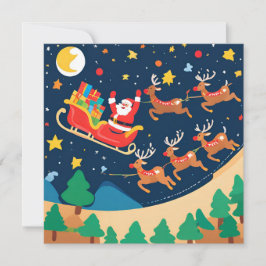 Kerstmis Santa rendieren komen naar de stad