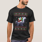 Kerstmis Santa Riding Skunk Grappige Lelijke Kerst T-shirt (Voorkant)
