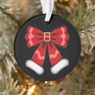 Kerstmis Santa Riem Boog Rode Bont Ornament Xmas