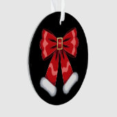 Kerstmis Santa Riem Boog Rode Bont Ornament Xmas (voorkant)