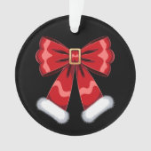 Kerstmis Santa Riem Boog Rode Bont Ornament Xmas (voorkant)