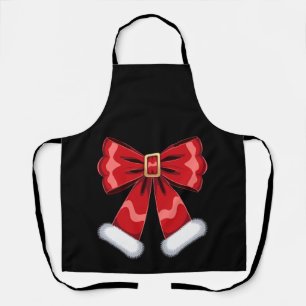 Kerstmis Santa Riem Boog Rode Bont Versiering Xmas Schort