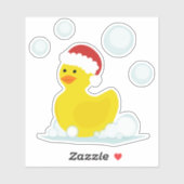 Kerstmis Santa Rubber Duck Bubbles Sticker (Vel)