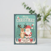 Kerstmis: Santa Rudolph ・ Briefkaart (Staand voorkant)