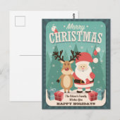 Kerstmis: Santa Rudolph ・ Briefkaart (Voorkant / Achterkant)