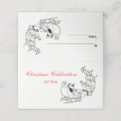 Kerstmis Santa Sleigh # 3 Escort Kaart Place Card Plaatskaartje (Buitenkant ongevouwen)