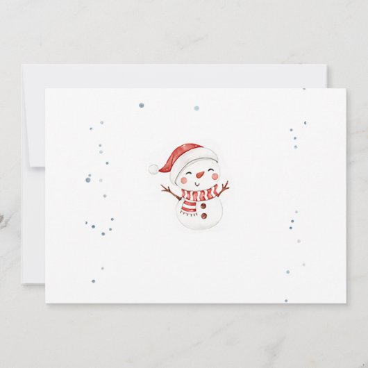 Kerstmis Santa Sneeuwman Vakantie 5e Verjaardag Kaart (Achterkant)