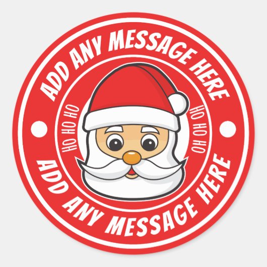 Kerstmis Santa Sticker Labels Persoonlijk (Voorkant)