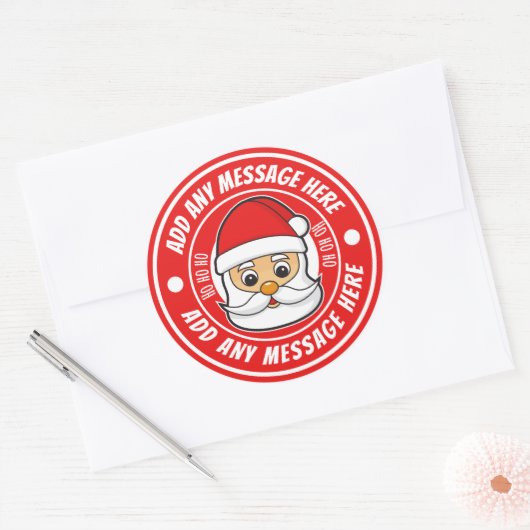 Kerstmis Santa Sticker Labels Persoonlijk (Envelop)