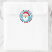 Kerstmis - Santa Stickers (Rond) (Tas)