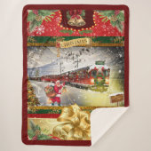 Kerstmis Santa Trein Deken (Voorkant)