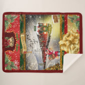 Kerstmis Santa Trein Deken (Voorkant (horizontaal))