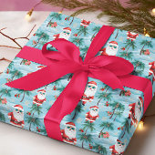 Kerstmis Santa Tropical Beach Cadeaupapier