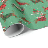 Kerstmis Santa trui Dragen Dachshund Pet Xmas Cadeaupapier (Rol Hoek)