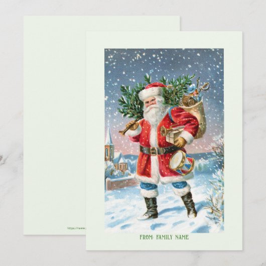  Kerstmis Santa Wenskaart Feestdagenkaart (Voorkant / Achterkant)