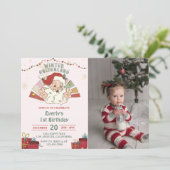 Kerstmis Santa Winter Onederland Verjaardag Foto Kaart (Staand voorkant)