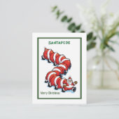Kerstmis Santapede Feestdagenkaart (Staand voorkant)