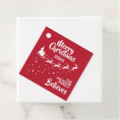 Kerstmis Santa's sleigh rendieren vakantie rood Bedankjes Labels (In situ)