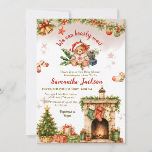 Kerstmis sante beer winter vakantie Baby Shower Kaart