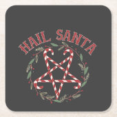 Kerstmis Satan Heilige Krampus Kerstmis Duivel Sno Kartonnen Onderzetters (Voorkant)