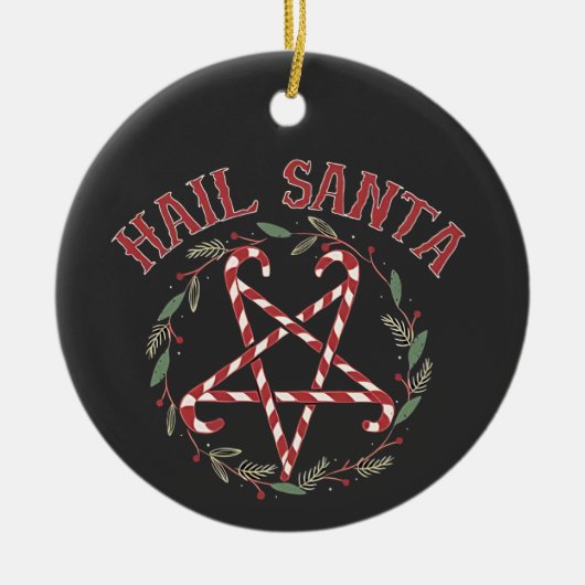 Kerstmis Satan Krampus Xmas Duivel Snoepjes  Keramisch Ornament (Voorkant)