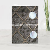 Kerstmis Satin en Buttonnen Feestdagen Kaart (Achterkant)