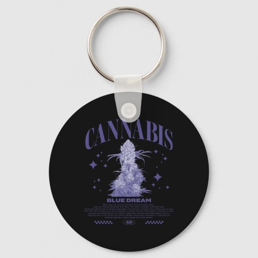 Kerstmis Sativa Hybride Stam Blue Dream Sleutelhanger (Voorkant)