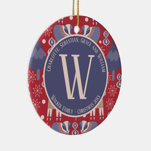 Kerstmis - Scandinavisch noords Keramisch Ornament (Rechts)