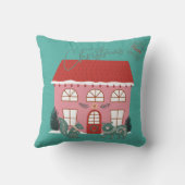 Kerstmis, Scandinavisch Ontwerp - Douanenaam Kussen (Achterkant)