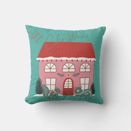 Kerstmis, Scandinavisch Ontwerp - Douanenaam Kussen (Voorkant)