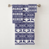 Kerstmis, Scandinavische Folk Blue en White Bad Handdoek (Insitu)
