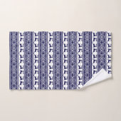 Kerstmis, Scandinavische Folk Blue en White Bad Handdoek (Handdoek)