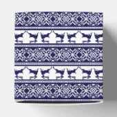 Kerstmis, Scandinavische Folk Blue en White Bedankdoosjes (Bovenkant)