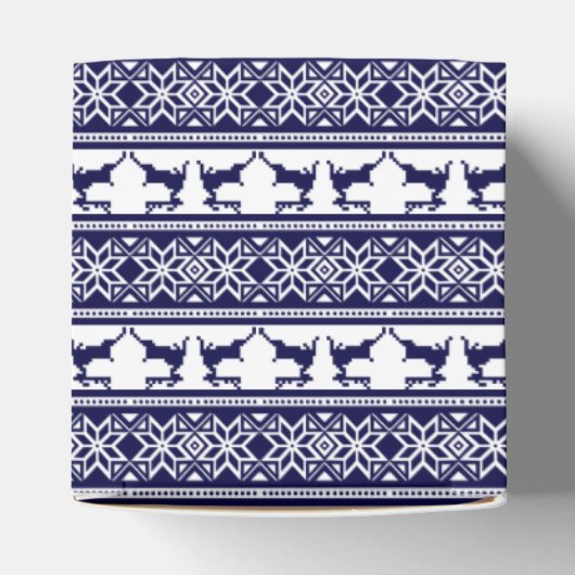 Kerstmis, Scandinavische Folk Blue en White Bedankdoosjes (Bovenkant)