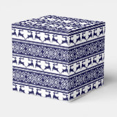 Kerstmis, Scandinavische Folk Blue en White Bedankdoosjes (Achterkant)