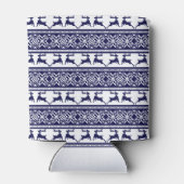 Kerstmis, Scandinavische Folk Blue en White Blikjeskoeler (Achterkant)